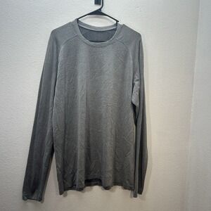 Lululemon Shirt Mens XL Gray Performance Crew Vented Long Sleeve Metal Tech